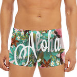 Hawaiian Flower Aloha Print Men's Short Boxer Briefs