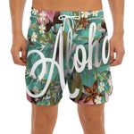 Hawaiian Flower Aloha Print Men's Split Running Shorts