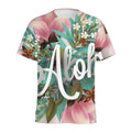 Hawaiian Flower Aloha Print Men's Athletic T-Shirt