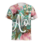 Hawaiian Flower Aloha Print Men's Sports T-Shirt