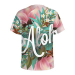 Hawaiian Flower Aloha Print Men's Sports T-Shirt