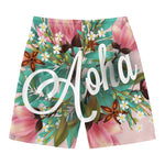 Hawaiian Flower Aloha Print Men's Swim Trunks