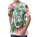 Hawaiian Flower Aloha Print Men's Velvet T-Shirt