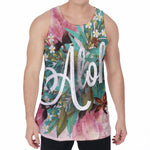 Hawaiian Flower Aloha Print Men's Velvet Tank Top
