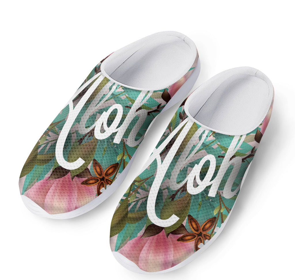 Hawaiian Flower Aloha Print Mesh Casual Shoes