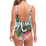 Hawaiian Flower Aloha Print One Piece Swimsuit
