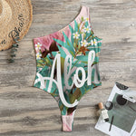 Hawaiian Flower Aloha Print One Shoulder Bodysuit