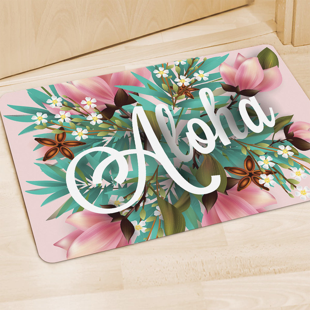 Hawaiian Flower Aloha Print Polyester Doormat