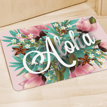 Hawaiian Flower Aloha Print Polyester Doormat