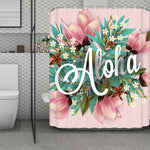 Hawaiian Flower Aloha Print Polyester Shower Curtain