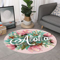 Hawaiian Flower Aloha Print Round Rug