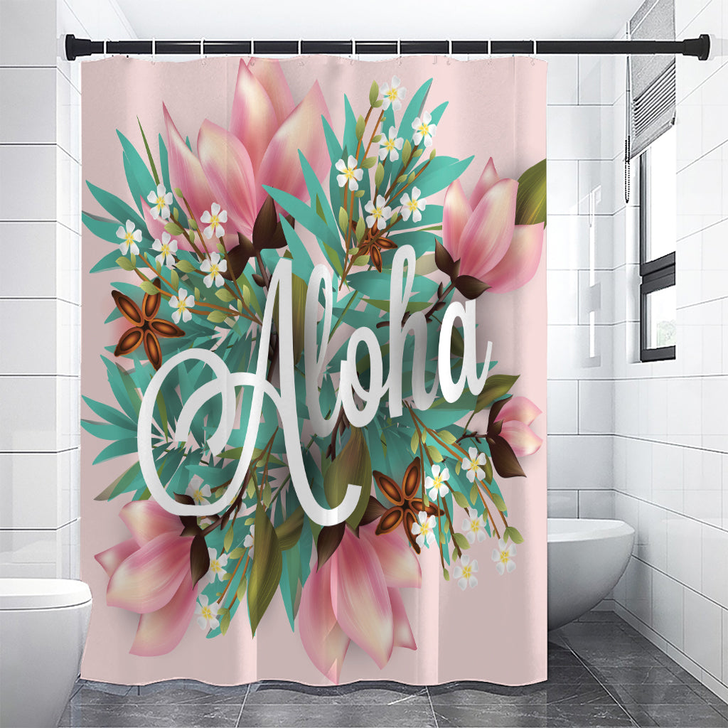 Hawaiian Flower Aloha Print Shower Curtain