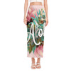 Hawaiian Flower Aloha Print Side Slit Maxi Skirt