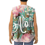 Hawaiian Flower Aloha Print Sleeveless Baseball Jersey