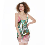 Hawaiian Flower Aloha Print Sleeveless Bodycon Dress