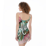 Hawaiian Flower Aloha Print Sleeveless Bodycon Dress