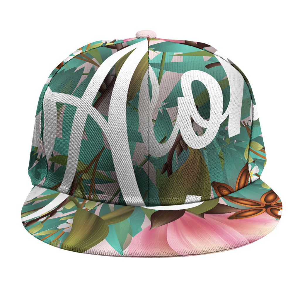 Hawaiian Flower Aloha Print Snapback Cap