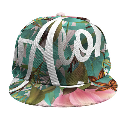 Hawaiian Flower Aloha Print Snapback Cap