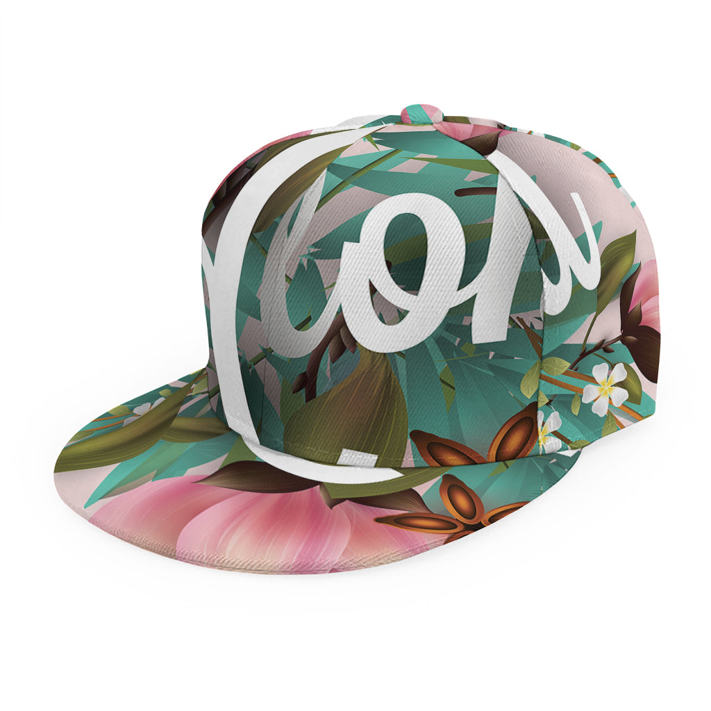 Hawaiian Flower Aloha Print Snapback Cap