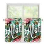Hawaiian Flower Aloha Print Tier Curtains