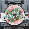 Hawaiian Flower Aloha Print Tire Cover With Camera Hole