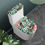 Hawaiian Flower Aloha Print Toilet Lid And Tank Cover Set