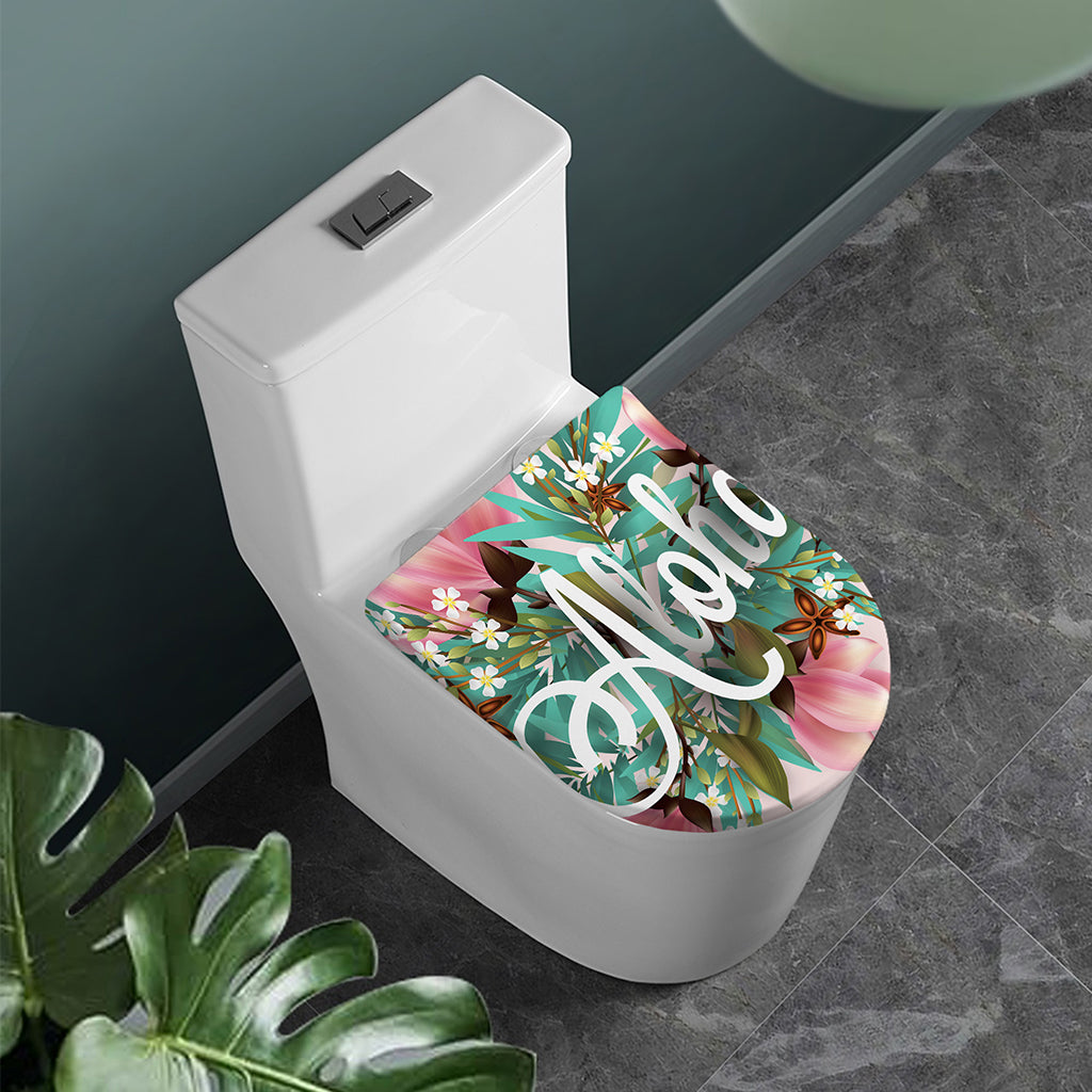 Hawaiian Flower Aloha Print Toilet Lid Cover