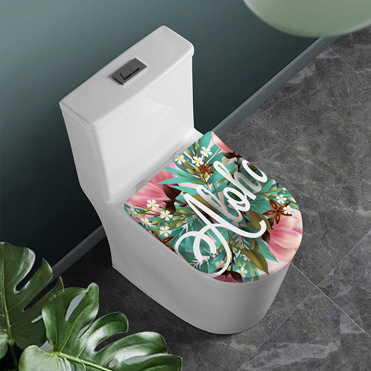 Hawaiian Flower Aloha Print Toilet Lid Cover