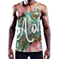 Hawaiian Flower Aloha Print Men's Workout Tank Top