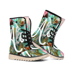 Hawaiian Flower Aloha Print Winter Boots