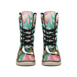 Hawaiian Flower Aloha Print Winter Boots