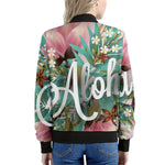 Hawaiian Flower Aloha Print Women's Bomber Jacket