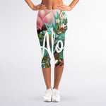 Hawaiian Flower Aloha Print Women's Capri Leggings