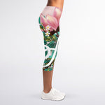 Hawaiian Flower Aloha Print Women's Capri Leggings