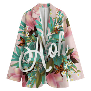 Hawaiian Flower Aloha Print Women's Cotton Blazer