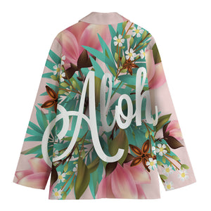 Hawaiian Flower Aloha Print Women's Cotton Blazer