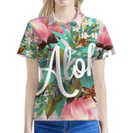 Hawaiian Flower Aloha Print Women's Polo Shirt