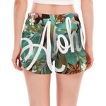 Hawaiian Flower Aloha Print Women's Split Running Shorts