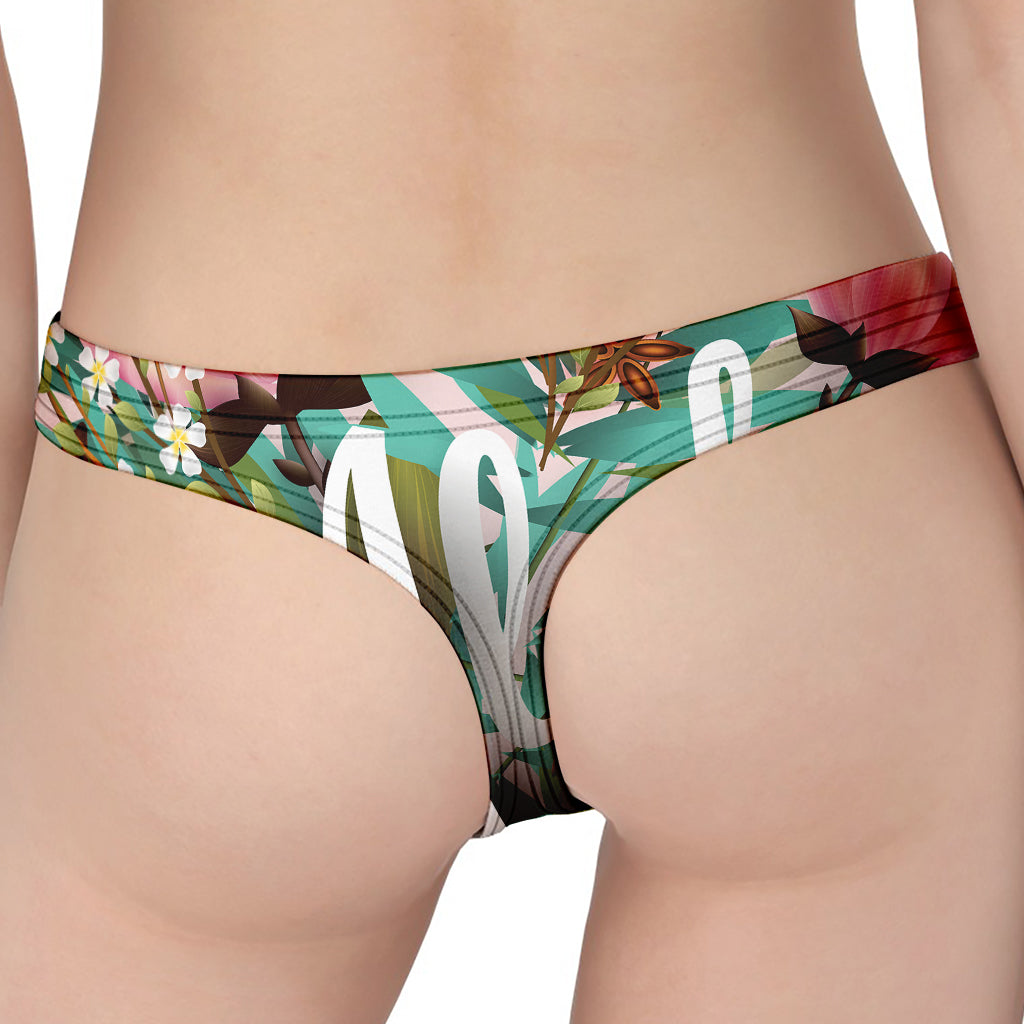 Hawaiian Flower Aloha Print Women's Thong