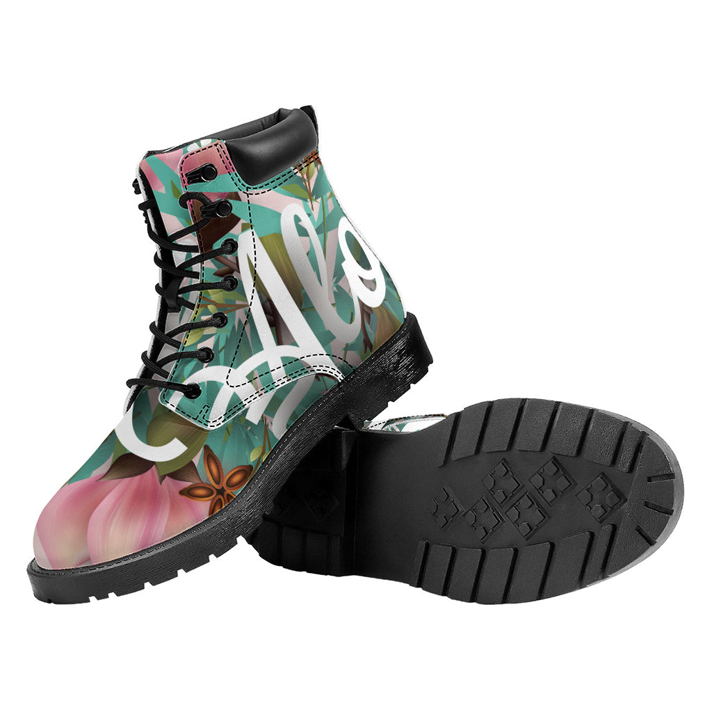Hawaiian Flower Aloha Print Work Boots