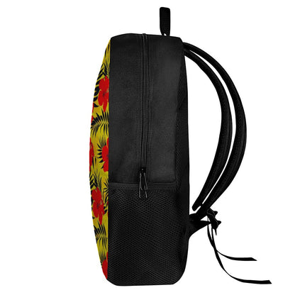 Hawaiian Hibiscus Flowers Pattern Print 17 Inch Backpack