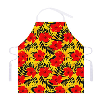Hawaiian Hibiscus Flowers Pattern Print Adjustable Apron