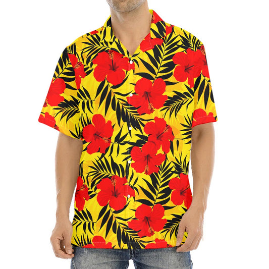 Hawaiian Hibiscus Flowers Pattern Print Aloha Shirt