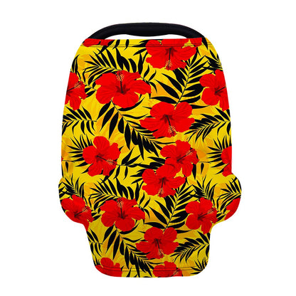 Hawaiian Hibiscus Flowers Pattern Print Baby Seat Cover