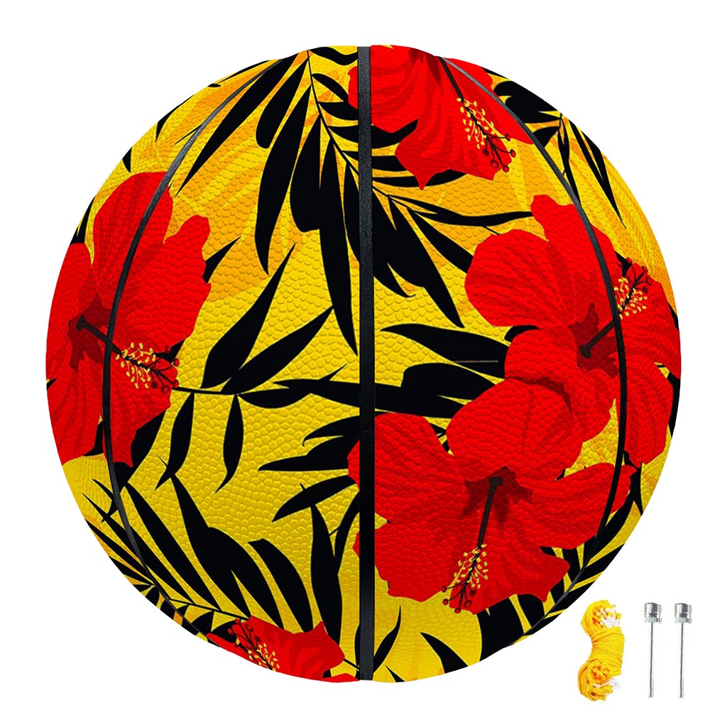 Hawaiian Hibiscus Flowers Pattern Print Basketball
