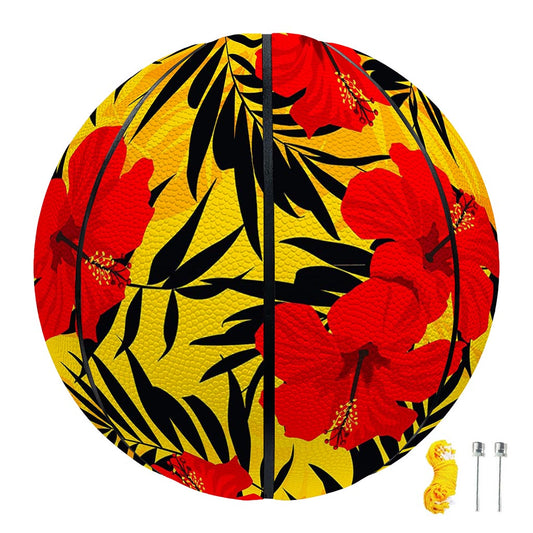 Hawaiian Hibiscus Flowers Pattern Print Basketball