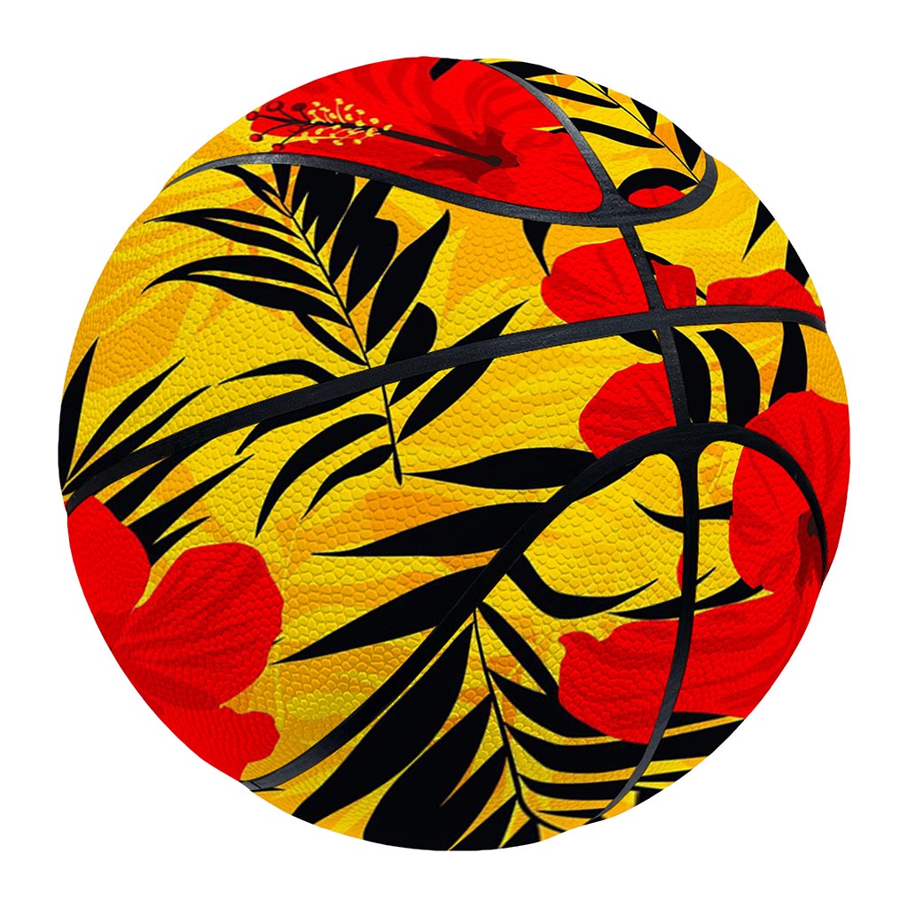 Hawaiian Hibiscus Flowers Pattern Print Basketball