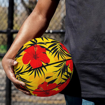 Hawaiian Hibiscus Flowers Pattern Print Basketball