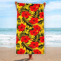 Hawaiian Hibiscus Flowers Pattern Print Beach Towel