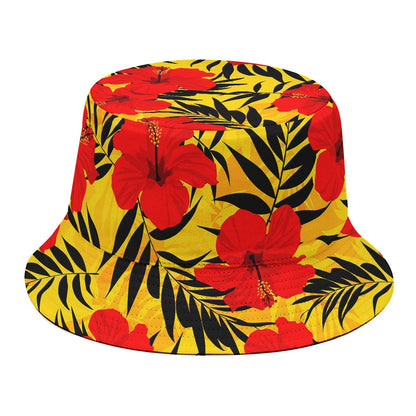 Hawaiian Hibiscus Flowers Pattern Print Bucket Hat